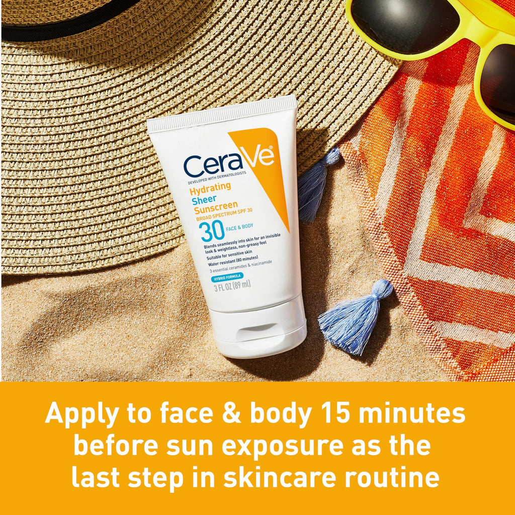 Hydrating Broad Spectrum SPF 30 Sunscreen for Face & Body - Water-Resistant, Non-Greasy