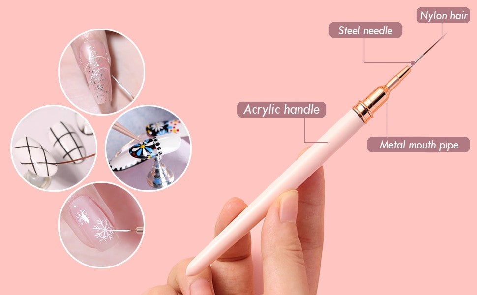 5-Pack Nail Art Liner Brushes Set for Fine Detail Painting