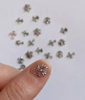 3D Cross Nail Art Charms Silver Metal Gothic Punk Star Decor - 40+ Pieces