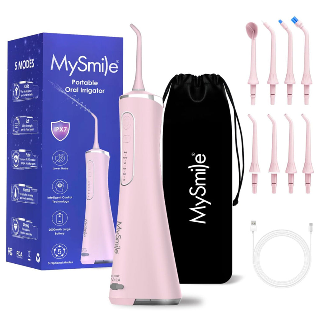 Cordless Water Flosser Dental Oral Irrigator with 8 Nozzles, 260ML Tank, Waterproof