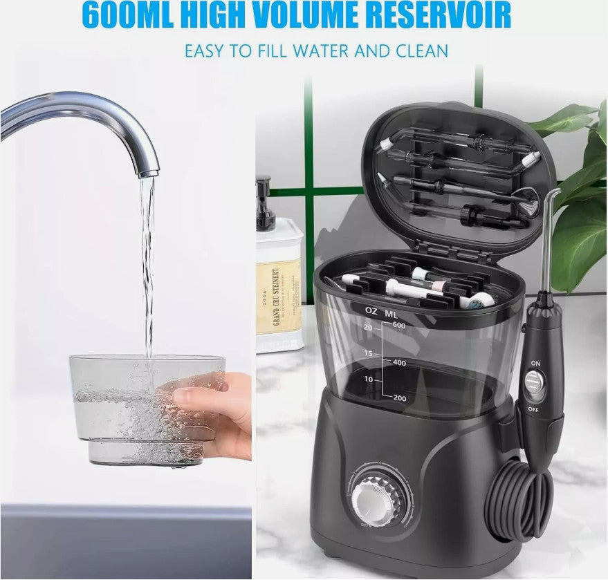 Water Flosser Oral Irrigator for Teeth & Braces - 10 Adjustable Modes, 600ml Capacity