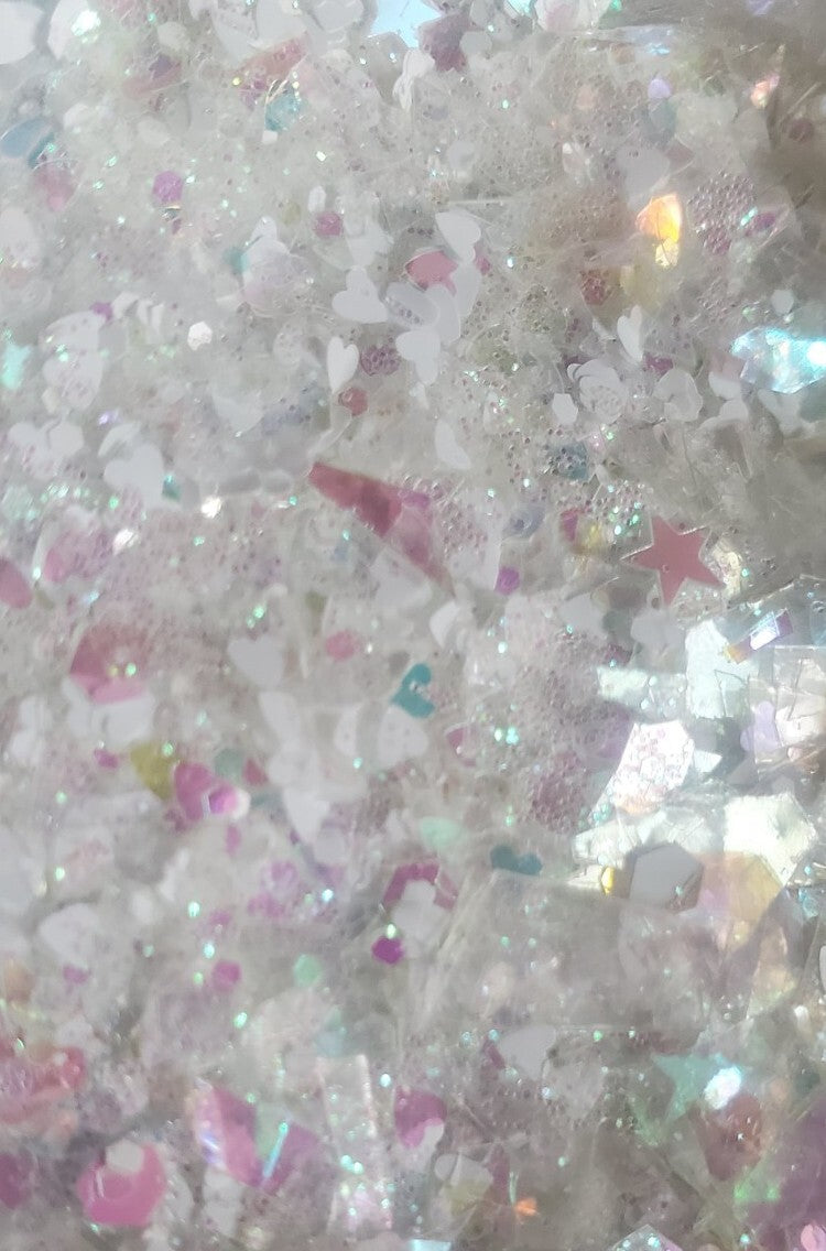 White Iridescent Nail Glitter Set for Nails & Crafts - 1 Tsp Sparkle Mix
