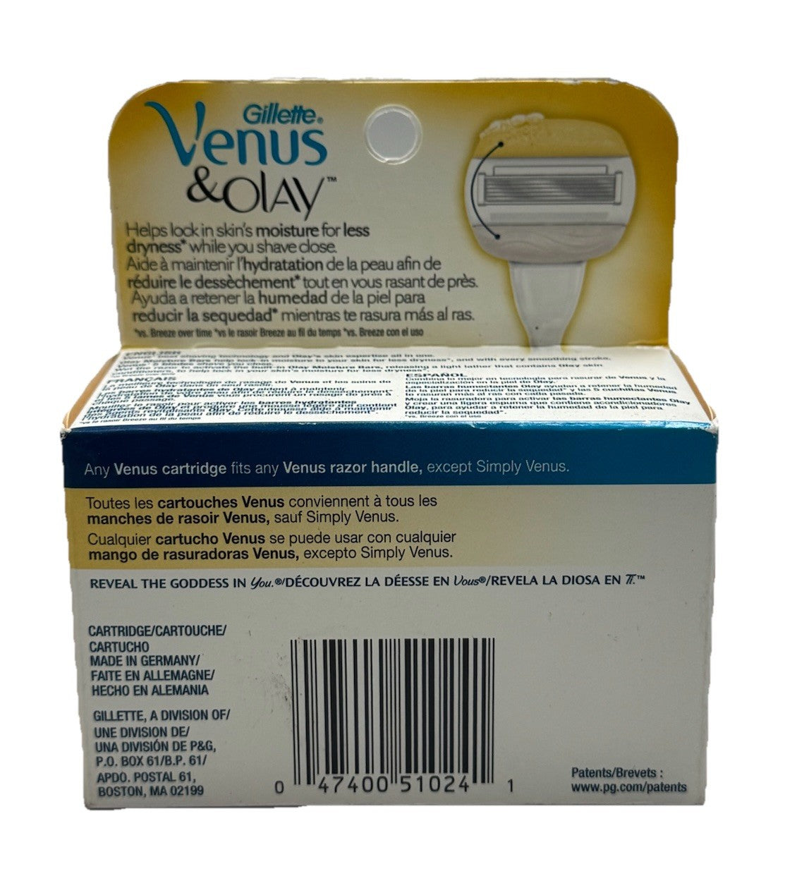 Gillette Venus & Olay 6 Refill Cartridges for Women's Razors - Scuffed Box