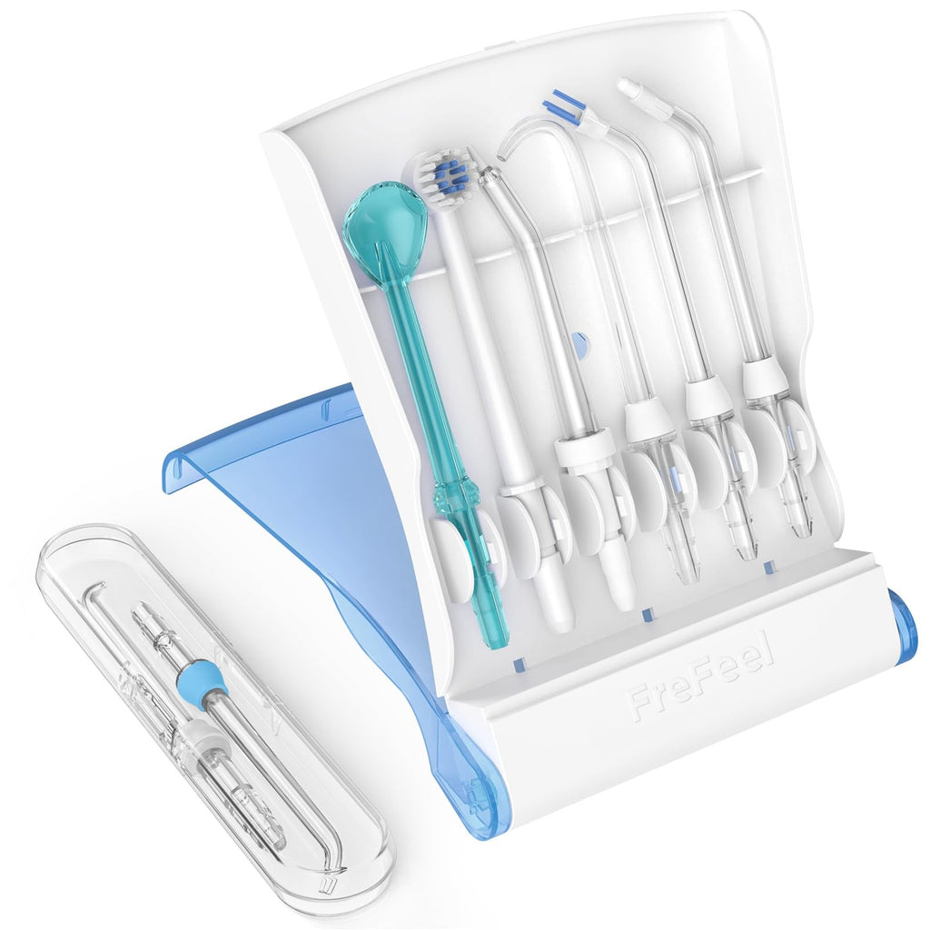 Water Flosser Replacement Tips Set with Storage & Travel Case - 8 Tips