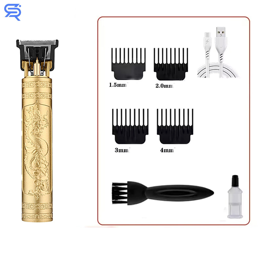 Men's Cordless Hair Trimmer Grooming Kit with Rechargeable Battery and Precision T-Blade