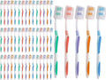50 Pack Soft Medium Toothbrushes with Protective Covers - Individually Wrapped