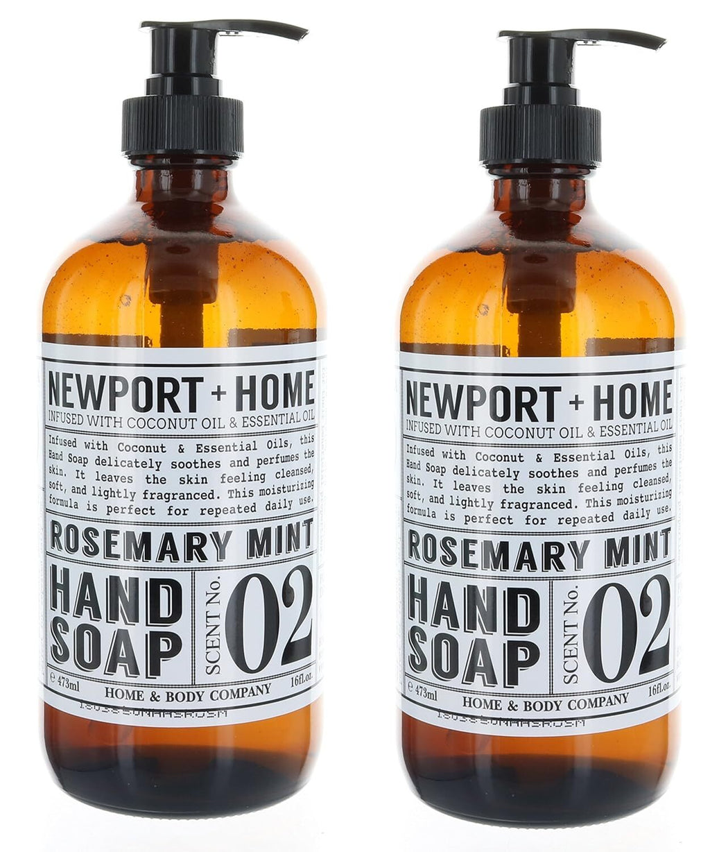 Refillable Hand Soap with Coconut Oil & Rosemary Mint - 16oz & 32oz Pack