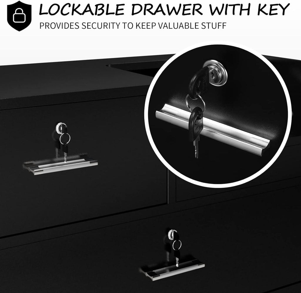Lockable Salon Storage Cabinet with Large Drawers for Hair Stylist Equipment