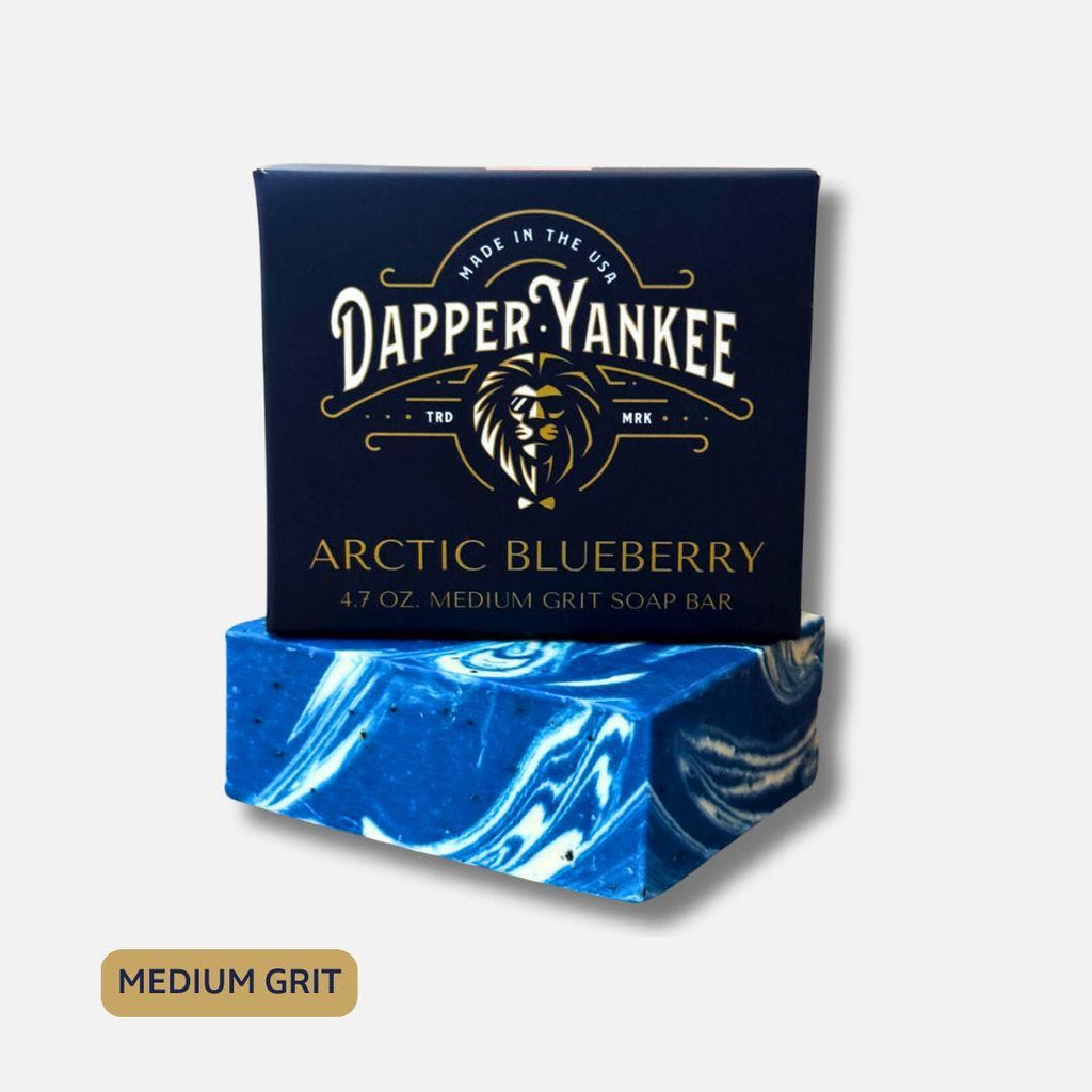 Natural Blueberry Exfoliating Soap Bar with Medium Grit - Refreshing Cooling Scent