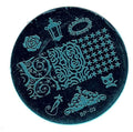 Nail Art Stamping Plate Black Cat Rose Theme for Manicure BP 03
