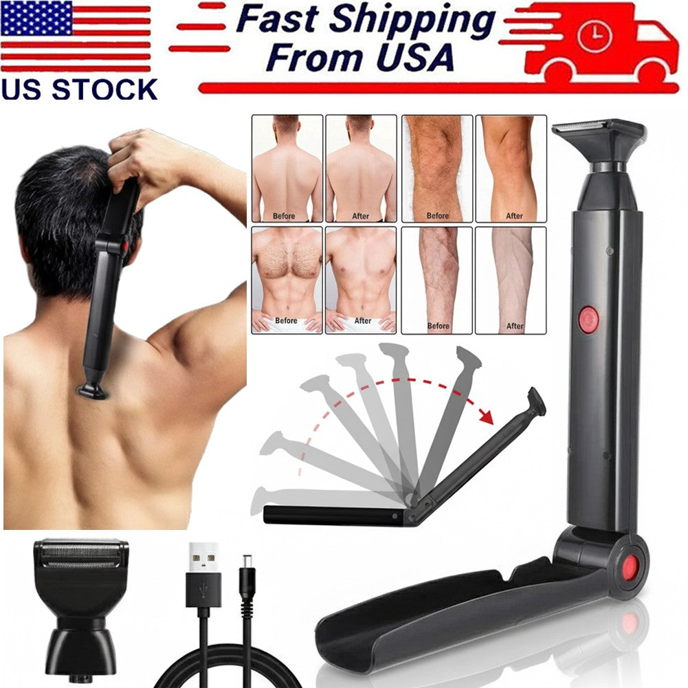 Electric Back & Body Shaver with Extendable Handle & USB Rechargeable