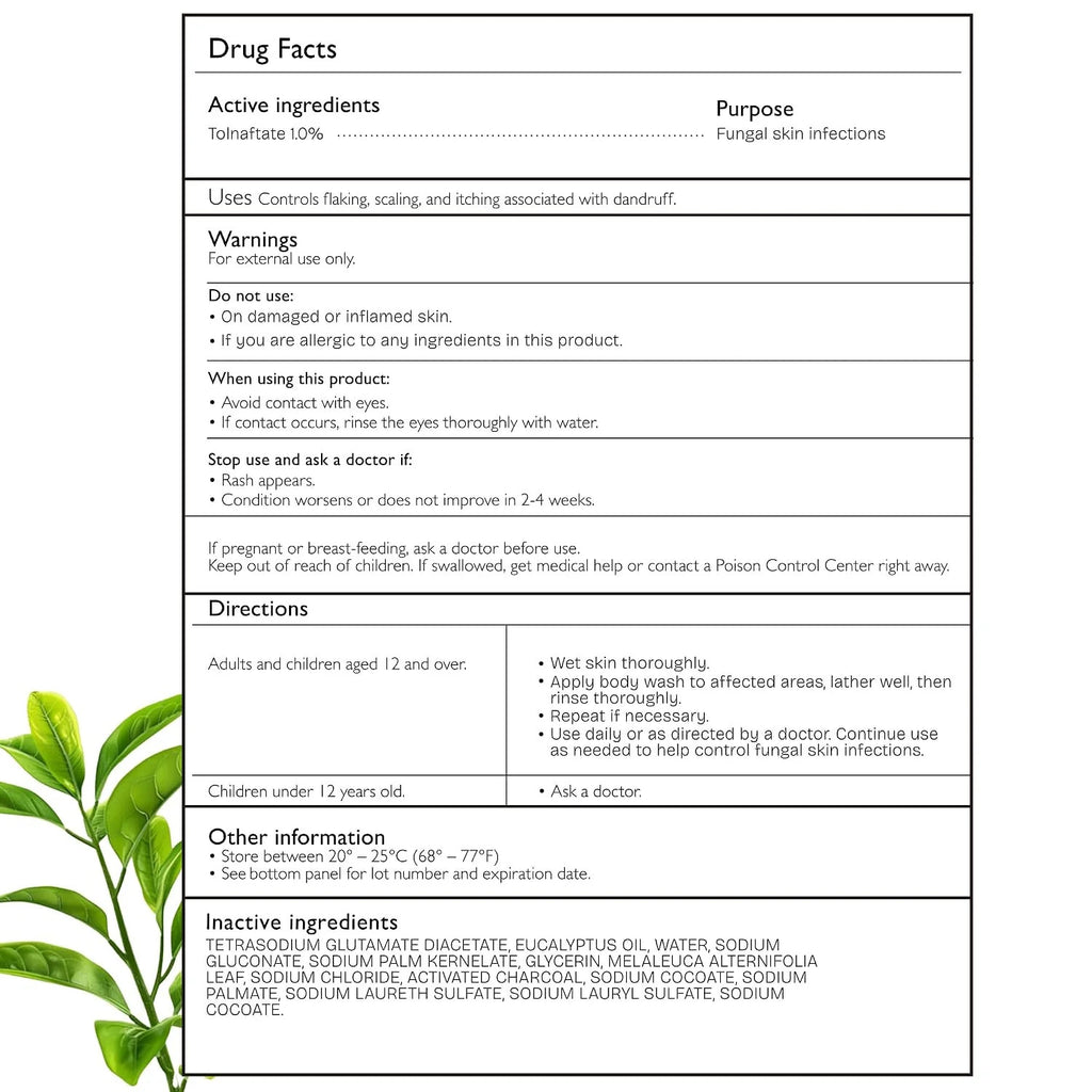 Antifungal Body Wash with Tea Tree Oil for Eczema, Ringworm & Body Acne