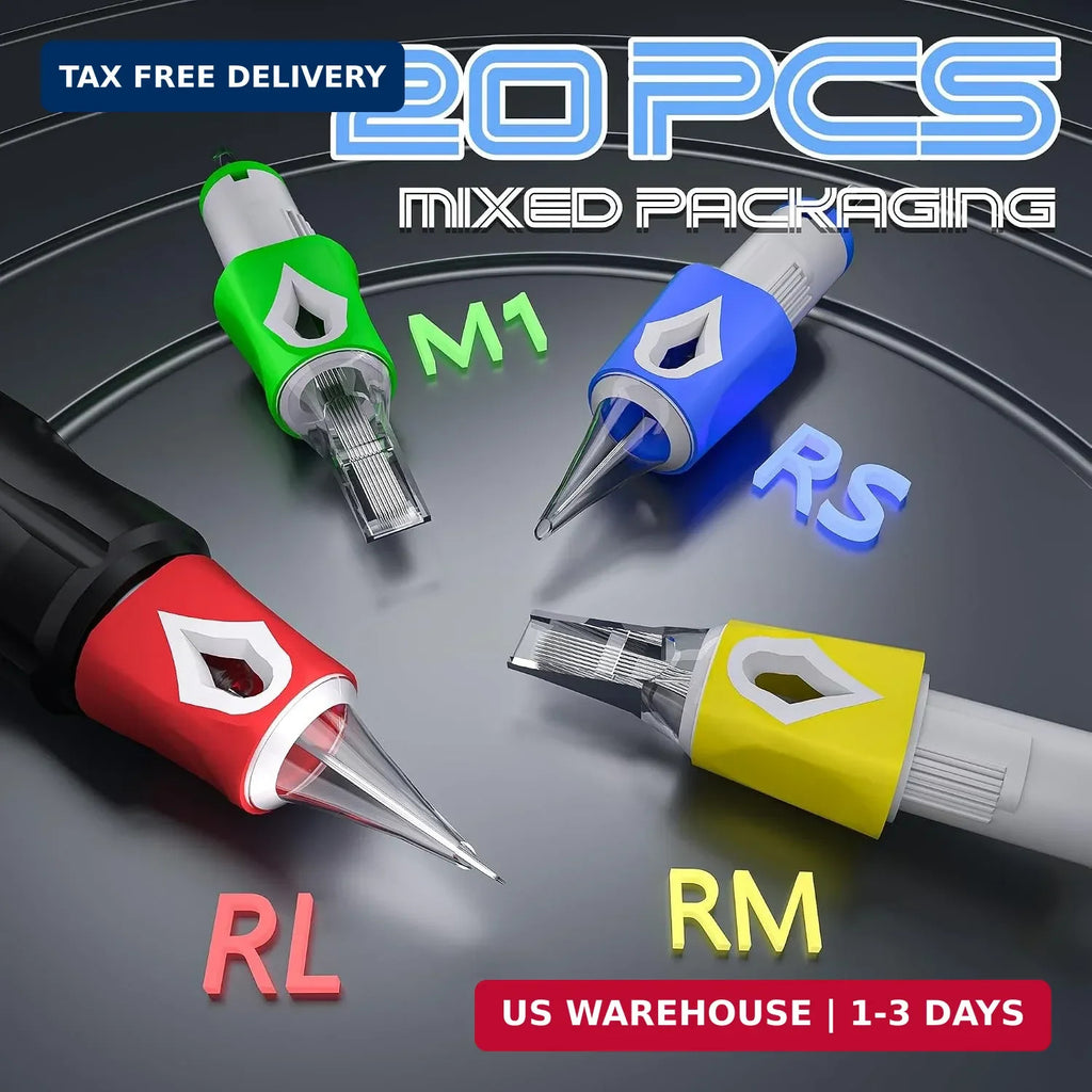 Professional Rotary Tattoo Pen Kit with Power Supply, Ink & Cartridges