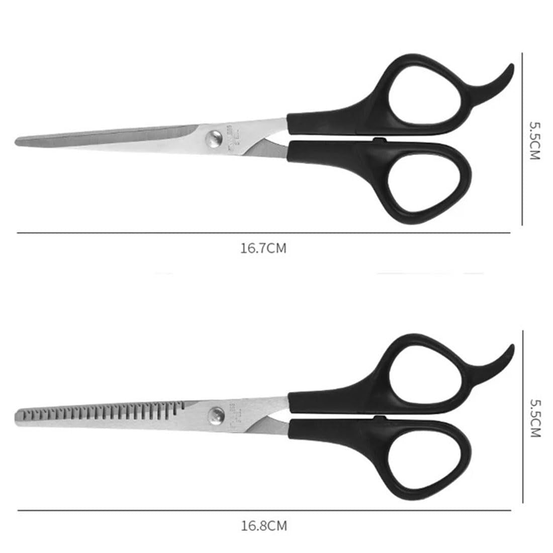 6.7 Inch Stainless Steel Hair Cutting Shears Set with Thinning Scissors and Comb