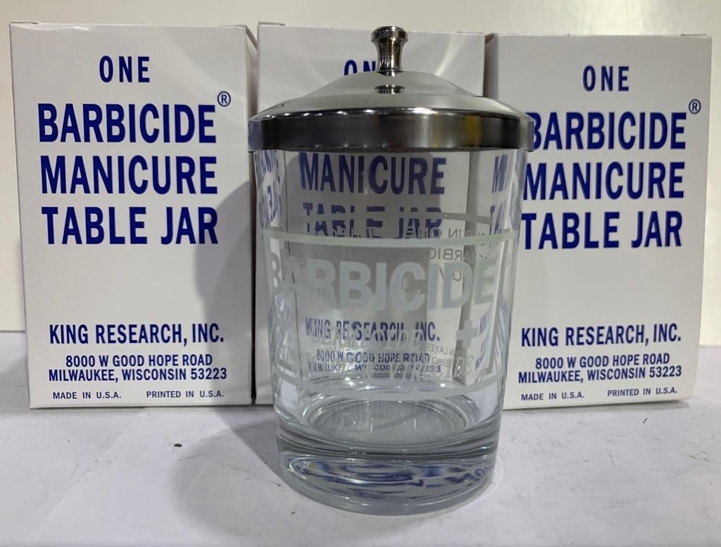 Manicure Disinfecting Glass Jar - 3 Pack for Nail Care & Salon Sterilization