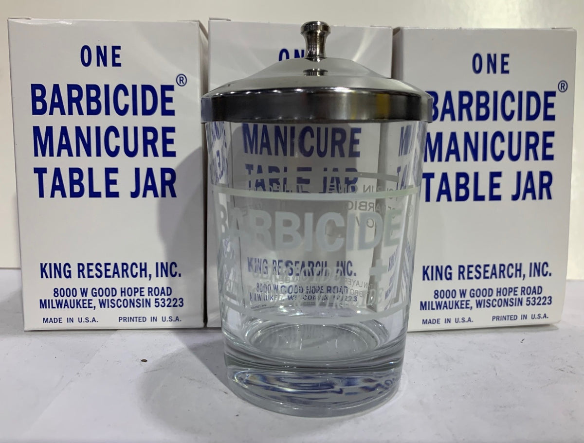 Manicure Disinfecting Glass Jar - 3 Pack for Nail Care & Salon Sterilization