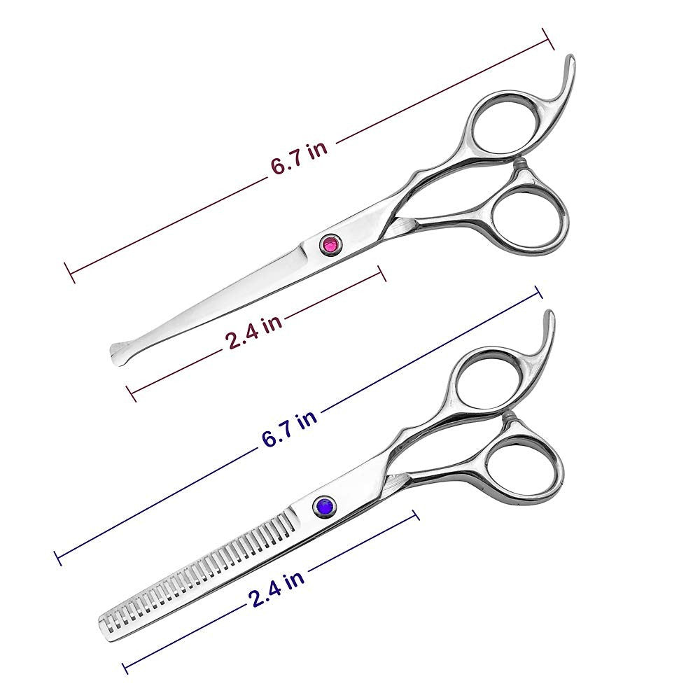 Kids Hair Cutting Scissors Set - 6.5 Inch Salon Barber Shears for Children & Adults
