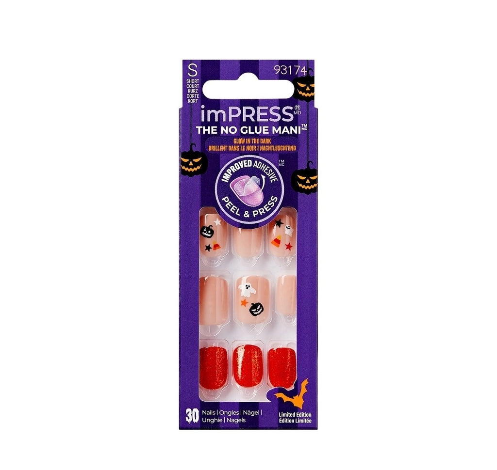 Glow in the Dark Short Squoval Press-On Nails - 30 Count Beige Nails