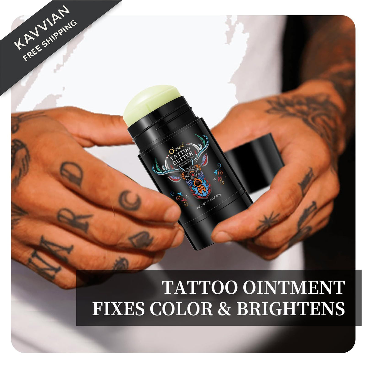 Tattoo Aftercare Butter Balm Natural Organic 1.4oz — Healing Moisturizer for New & Old Tattoos