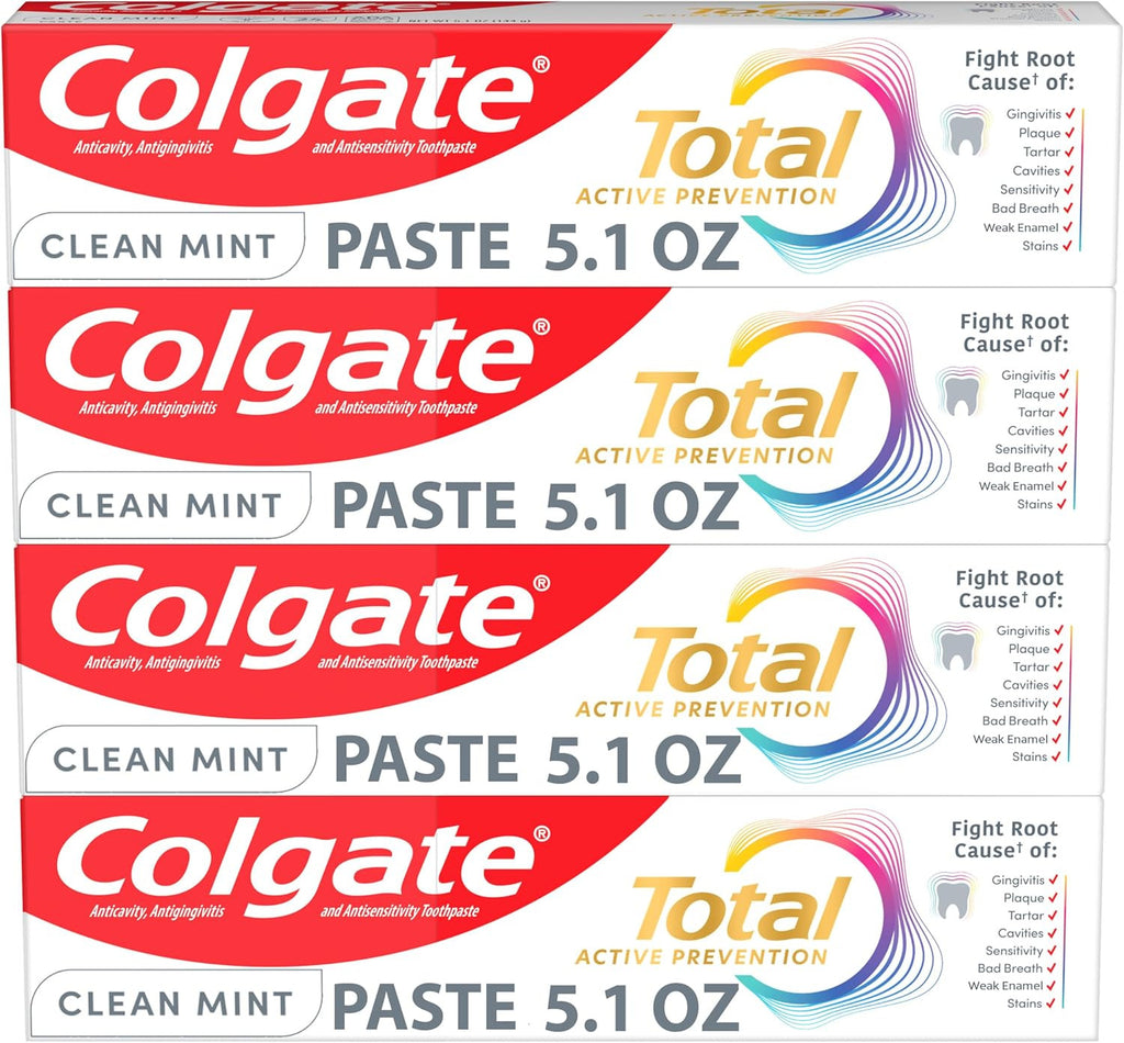 Fluoride Toothpaste with Fresh Mint - 4 Pack, 5.1 oz Anticavity Oral Care