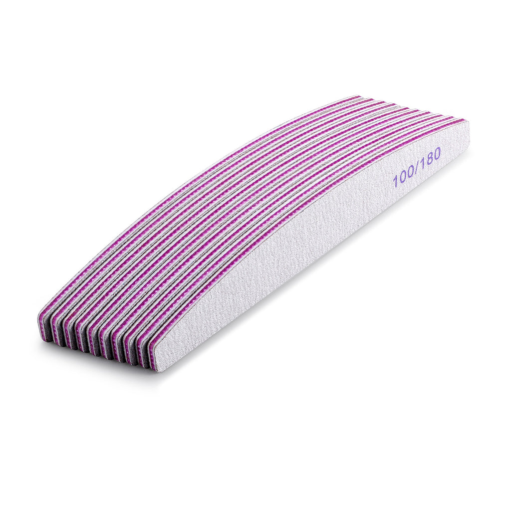 10 Pack Nail Buffers 100/180 Grit Manicure Files for Natural & Artificial Nails