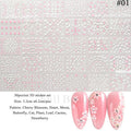 30 Sheets 3D Flower Nail Art Stickers for Manicure Decor - Assorted Styles