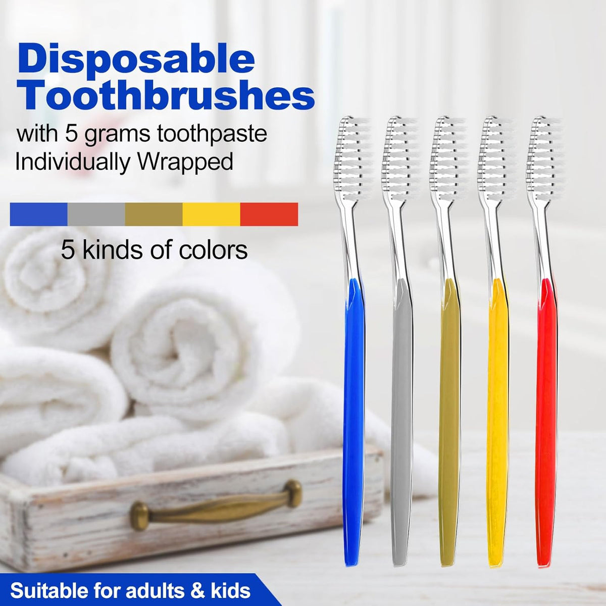 30 Pack Disposable Toothbrushes with Mini Toothpaste - Travel & Hotel Use