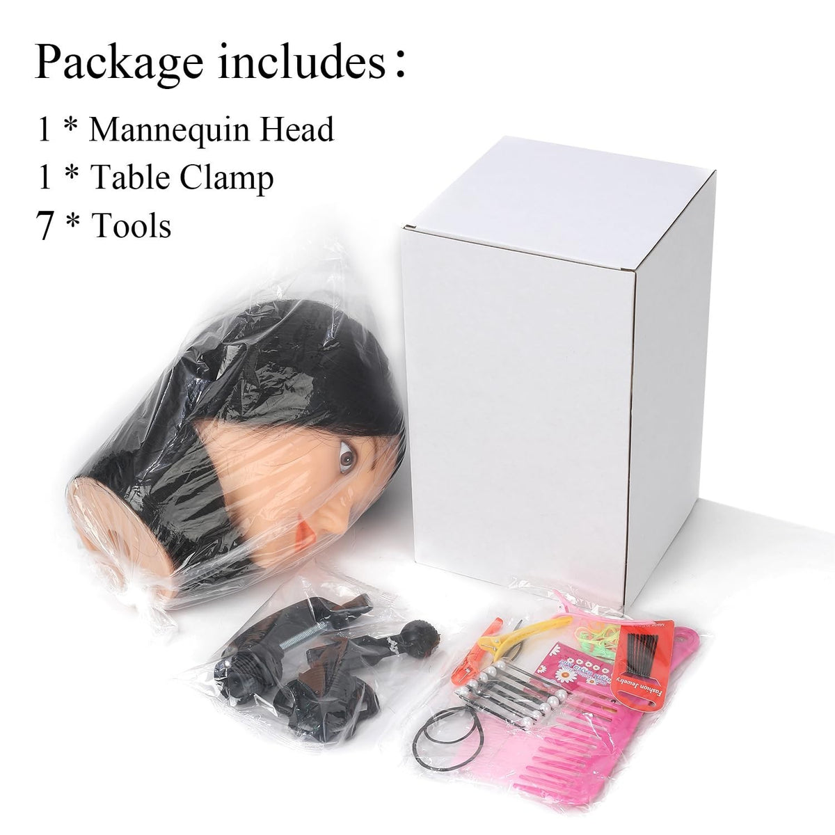 Realistic Mannequin Head with 80% Human Hair for Hair Styling Practice