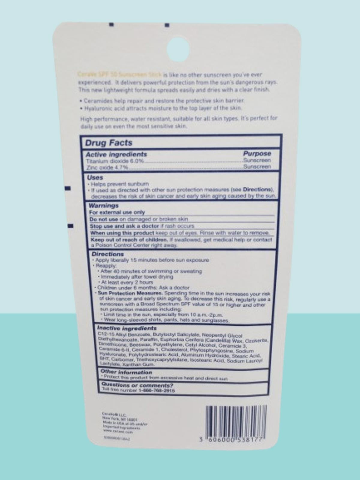Sunscreen Stick SPF 50 Invisible Zinc Sunblock - 0.47 oz, Pack of 3