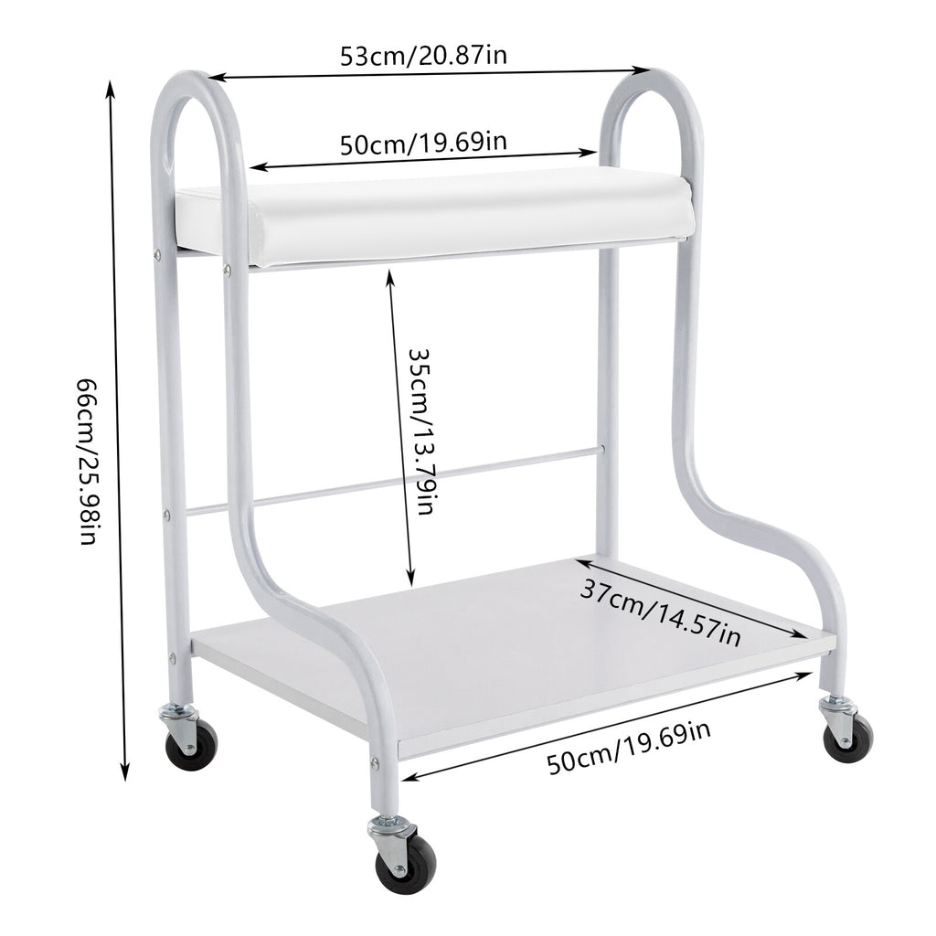 Portable Indoor Nail Foot Spa Trolley Cart with 4 Wheels & Handle