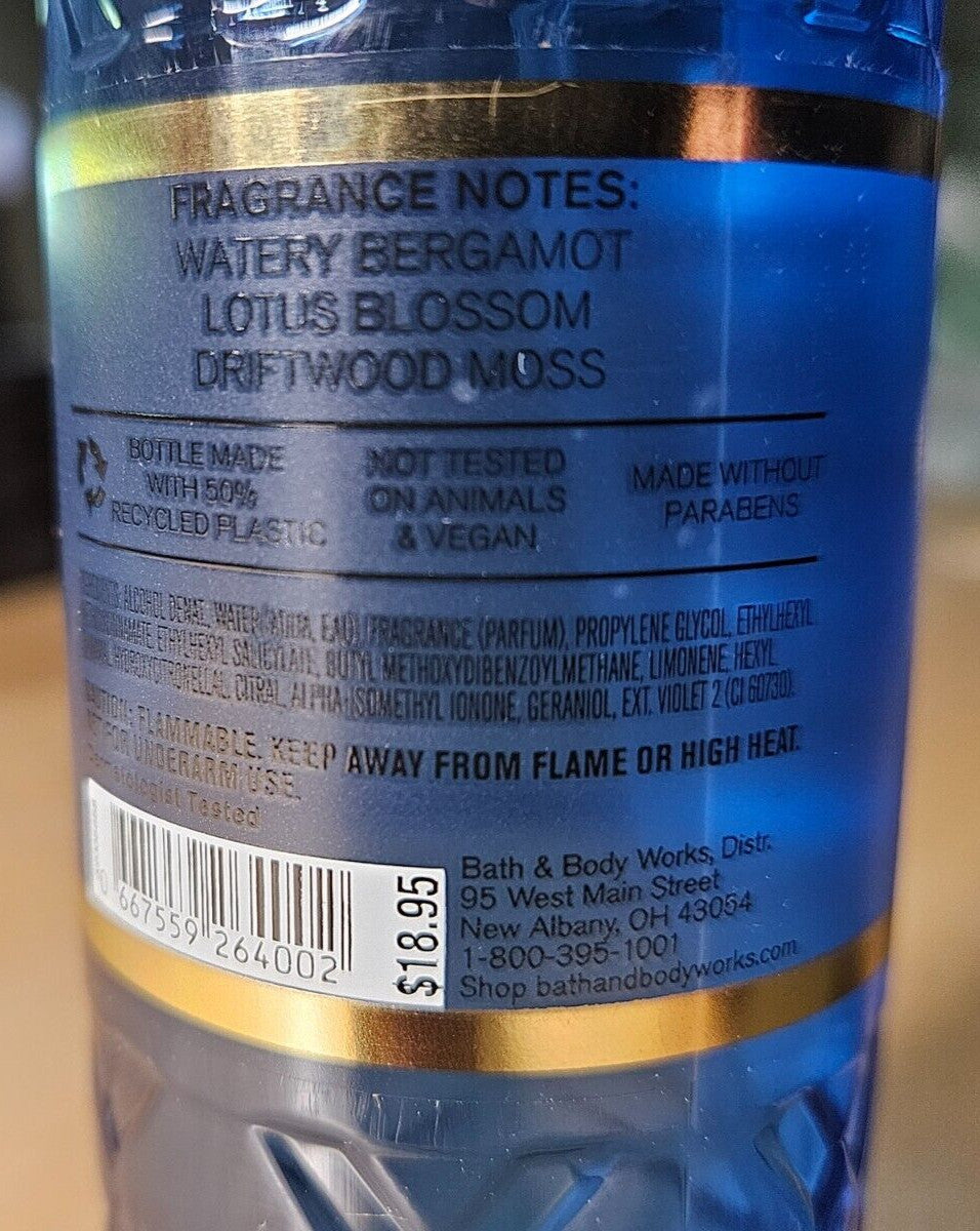 Bath & Body Works On The Horizon Fragrance Mist 8oz Body Spray - Water Bergamot Lotus
