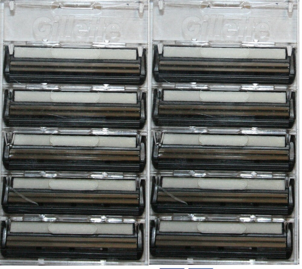 10 Gillette Atra Plus Razor Blade Refills Cartridges Fits Vector Slim
