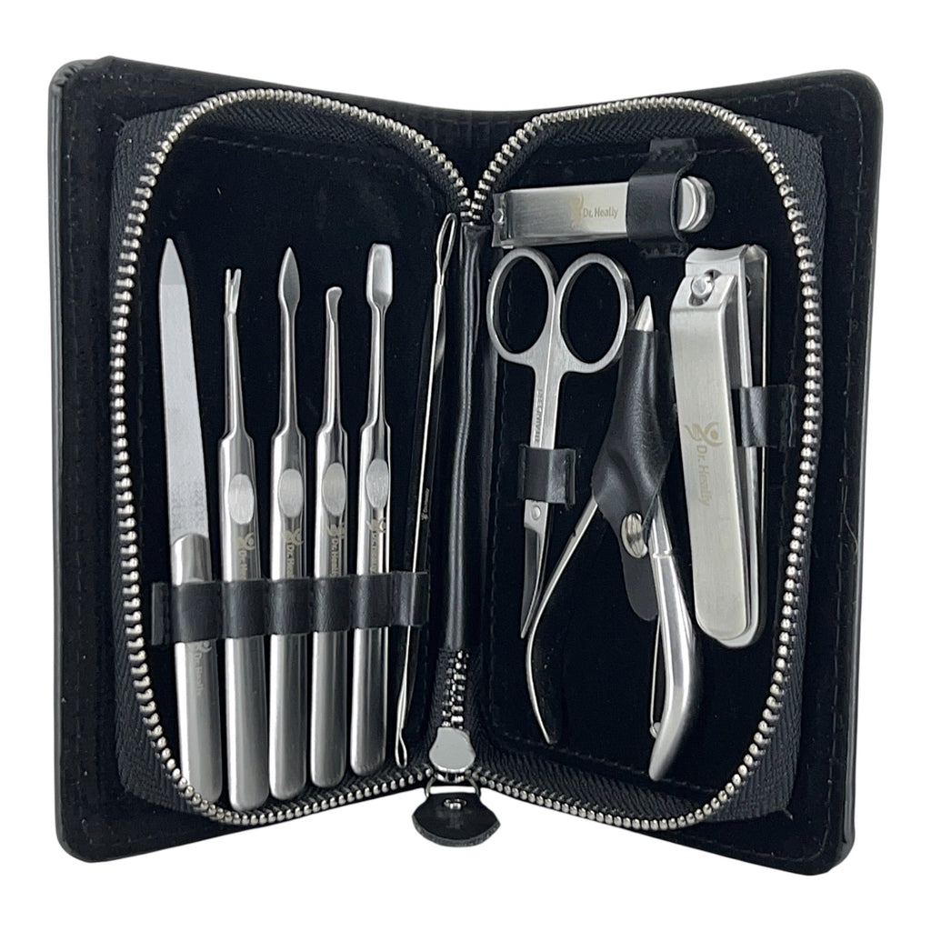 Manicure Pedicure Set 11-Piece Stainless Steel Travel Grooming Kit