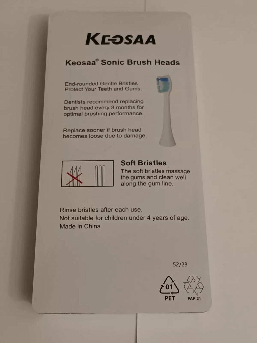 Replacement Toothbrush Heads for Sonic Electric Toothbrush - 6 Pack White