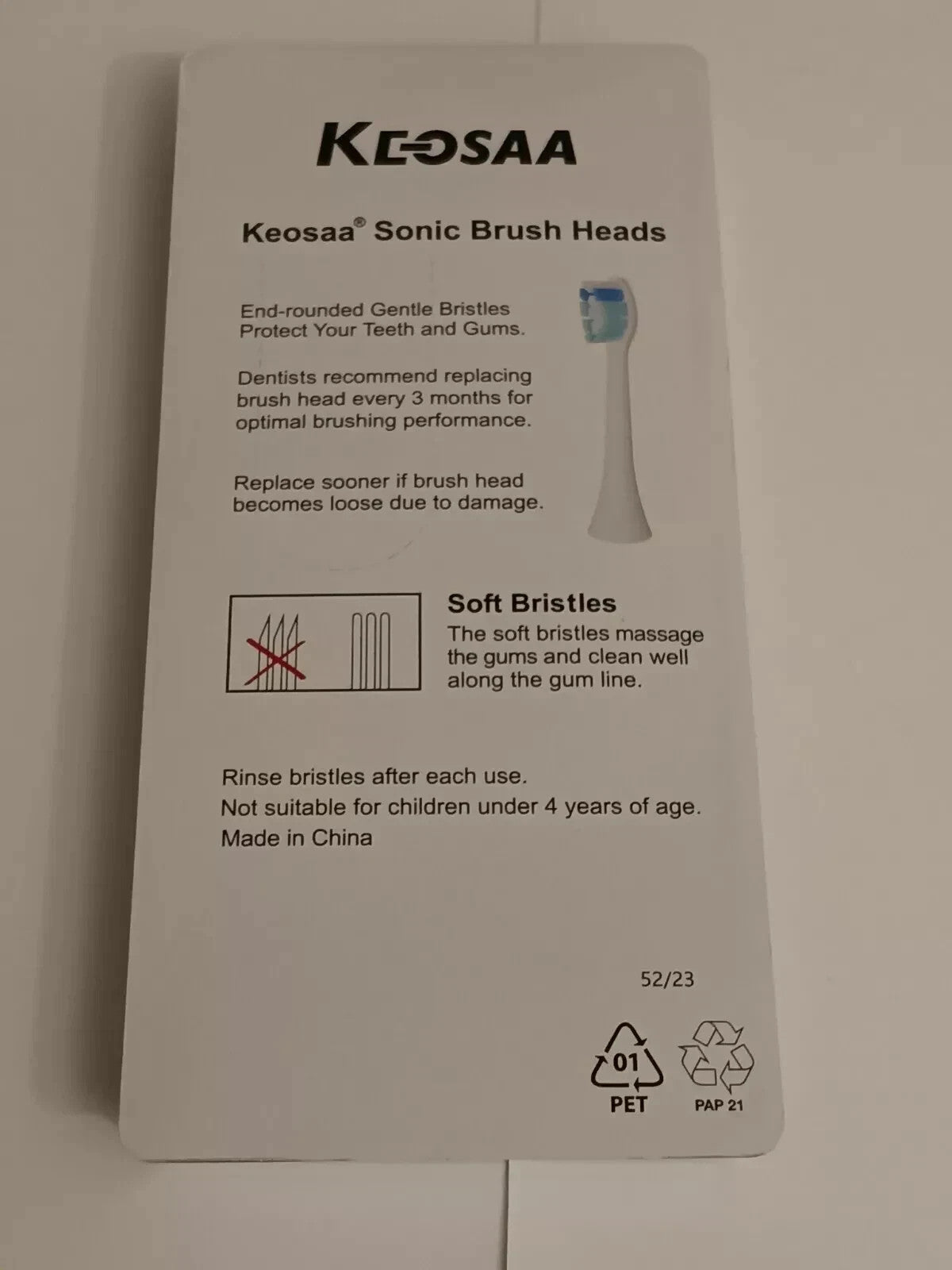 Replacement Toothbrush Heads for Sonic Electric Toothbrush - 6 Pack White