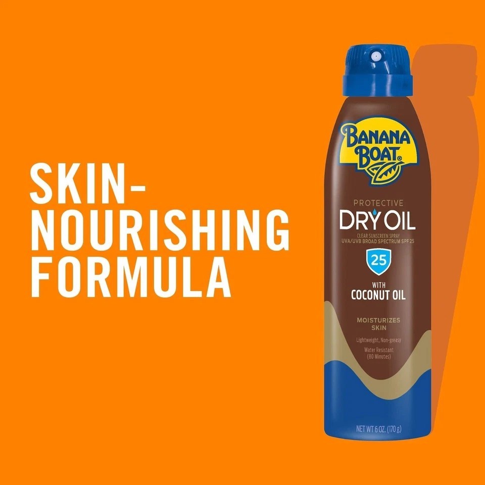 SPF 25 Dry Oil Sunscreen Spray with Argan Oil - Water Resistant, Lightweight