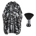 Professional Salon Barber Hair Cutting Cape with Neck Duster Brush - Large Black Nylon