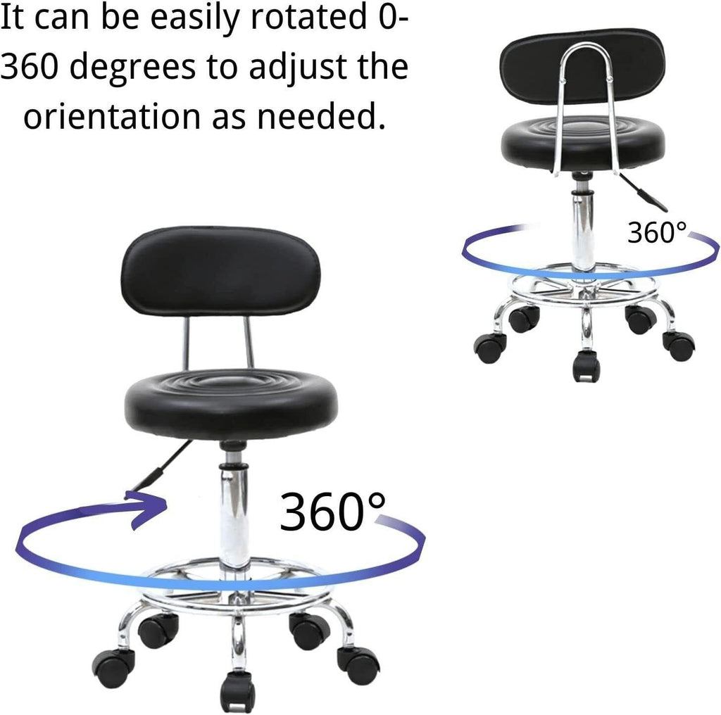 Adjustable Swivel Salon Stool with Wheels for Spa Tattoo Facial Massage
