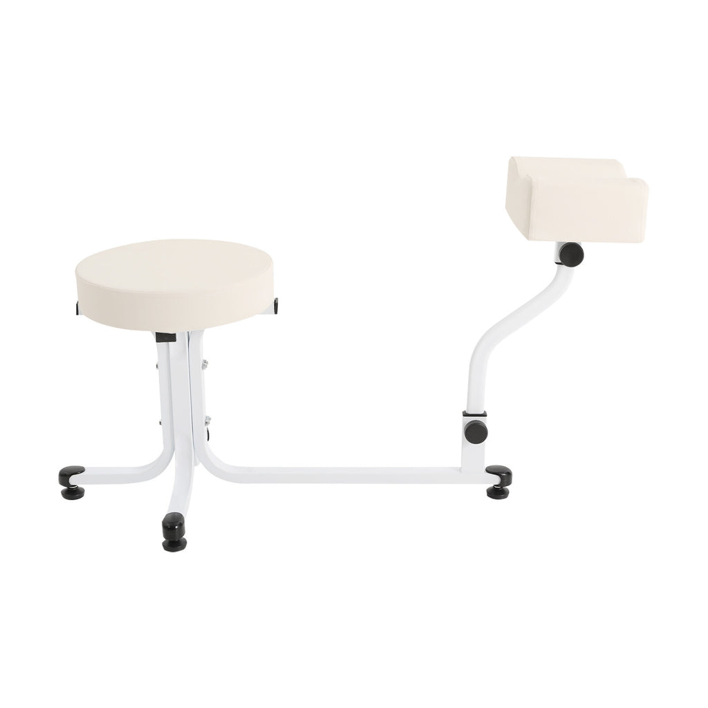 Pedicure Stool with Footrest for Nail Salon & Spa Use - Modern White