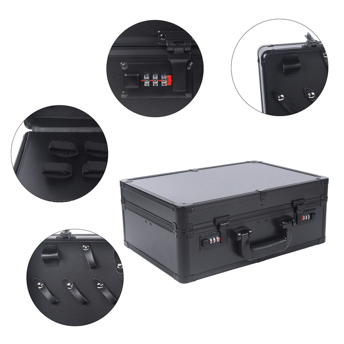 Portable Barber Styling Tool Case with Locking Compartments for Travel