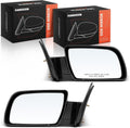 Pair Black Manual Door Side Mirrors for Chevrolet GMC Trucks - Left & Right