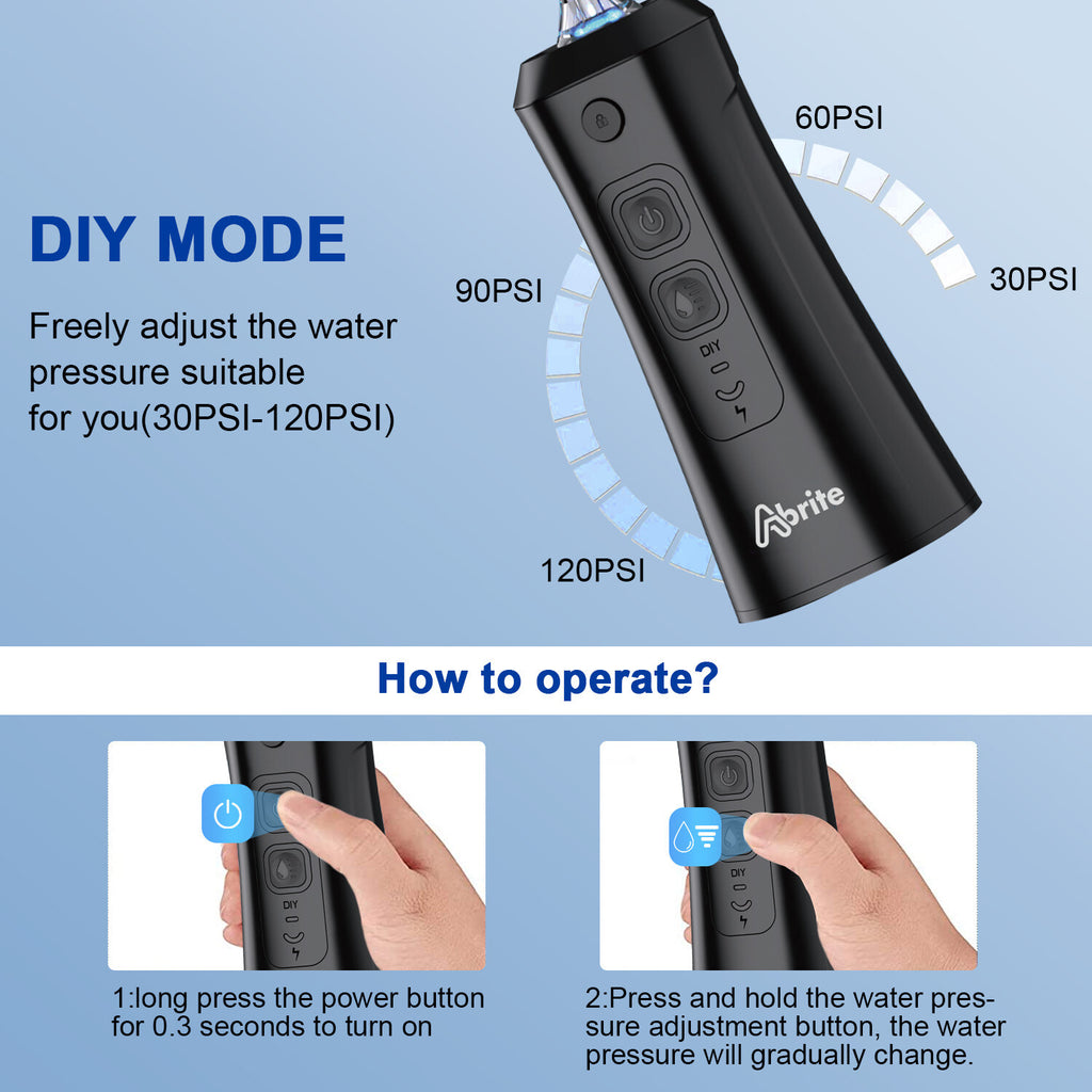 Cordless Oral Water Flosser with 7 Jet Tips & 3 Modes - High Pressure Dental Irrigator