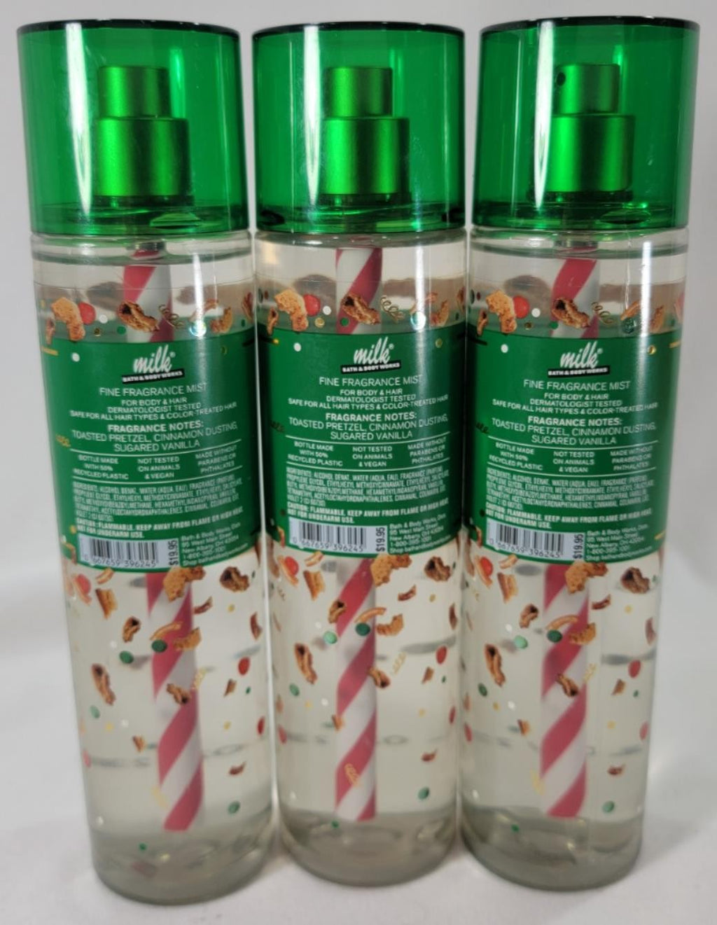 Bath & Body Works Cinnamon Sugar Pretzel Cookie Body Mist Set - 8 oz x 3
