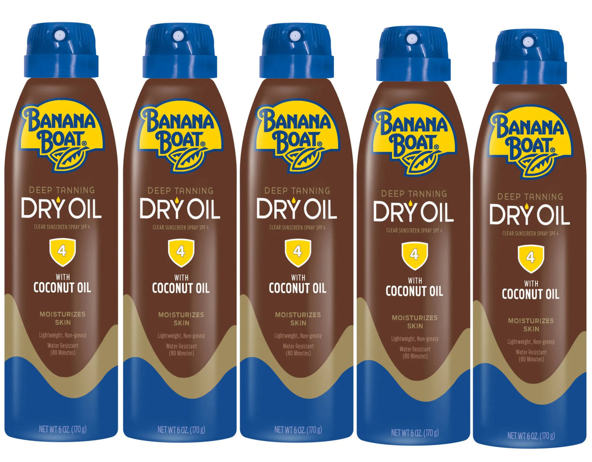 Deep Tanning Dry Oil SPF 4 - Sun Protection & Moisturizing 6oz x5 Pack