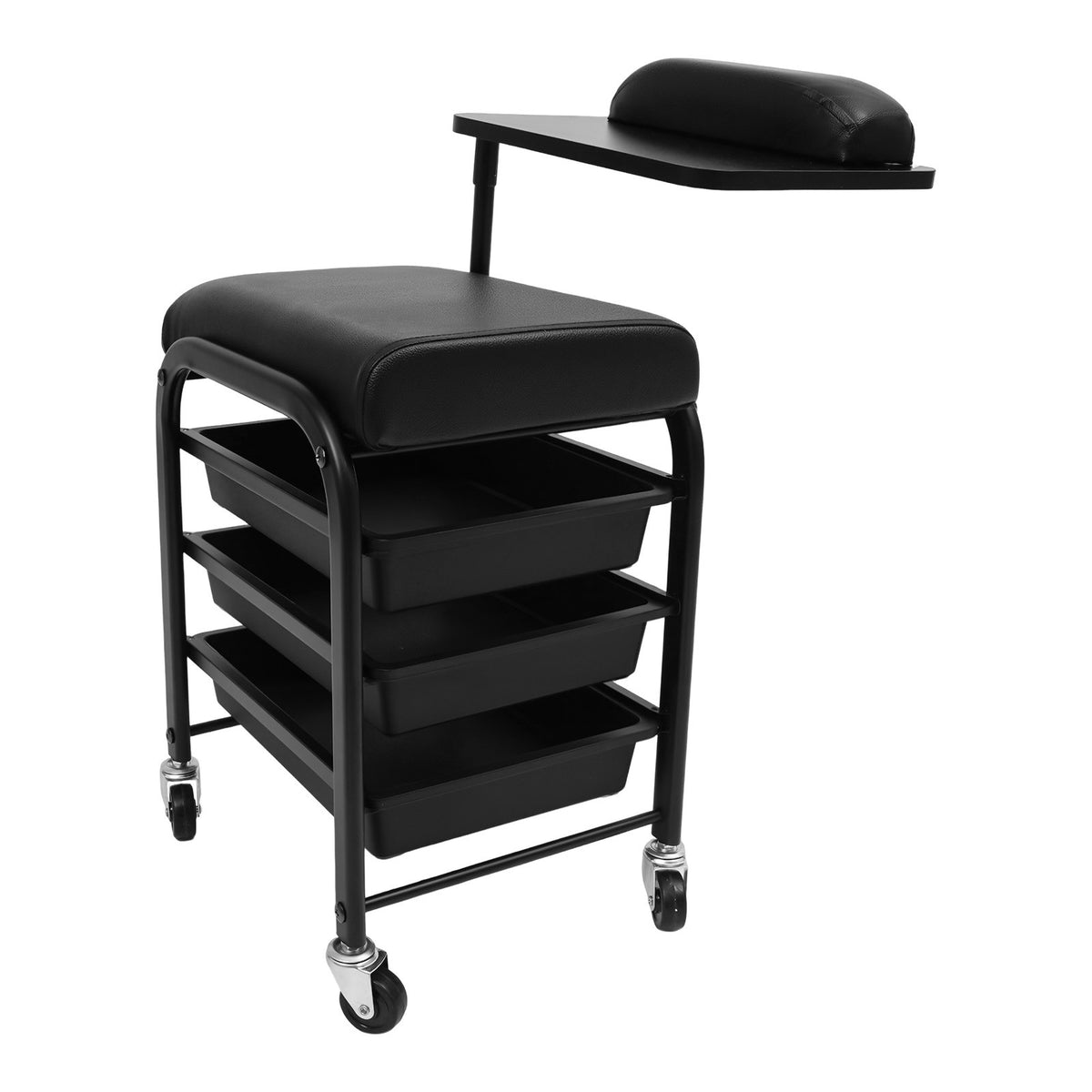 Salon Nail Cart with 3 Drawers and Mobile Wheels - Beauty & Spa Storage Trolley