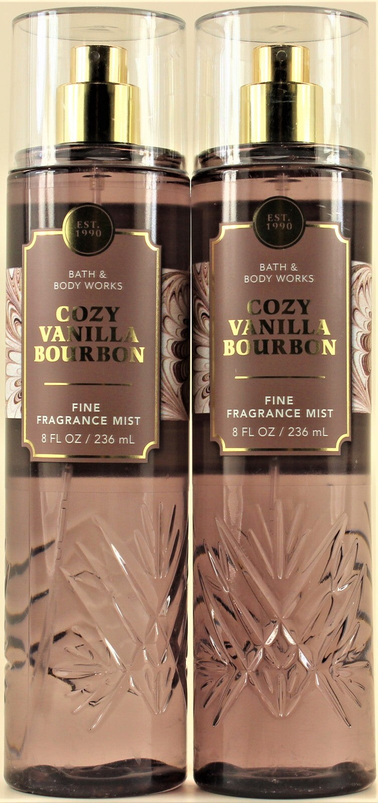 Bath & Body Works Cozy Vanilla Bourbon Body Mist 8oz - 2 Pack
