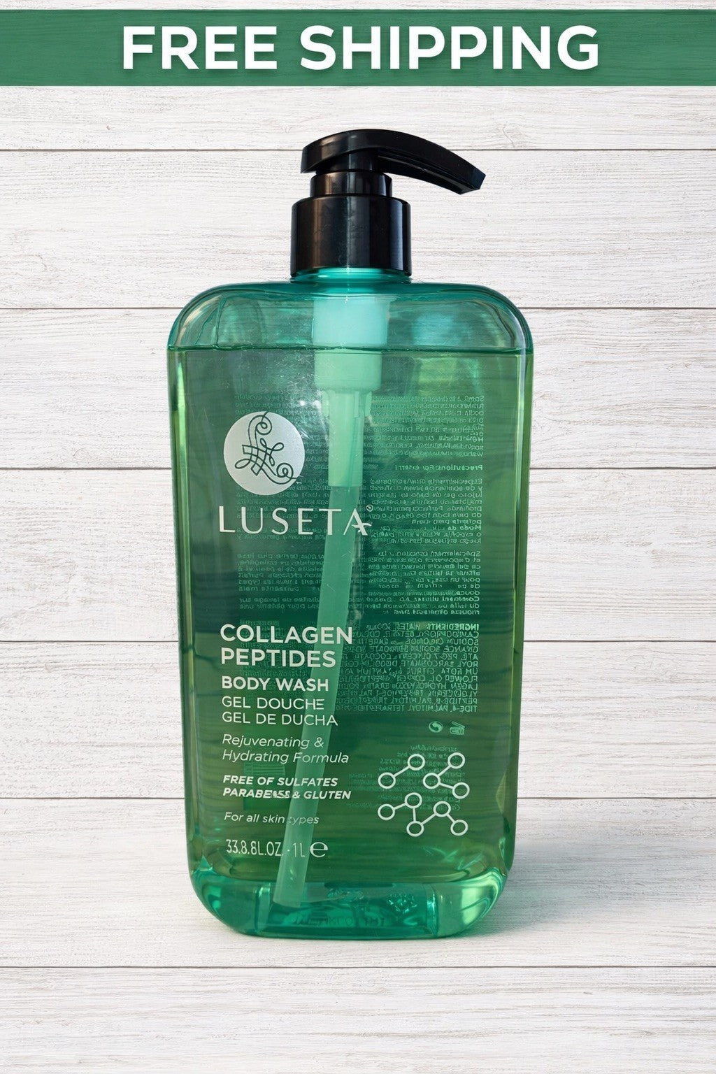 Hydrating Collagen Peptides Body Wash for Smooth, Firm Skin - 33.8 oz