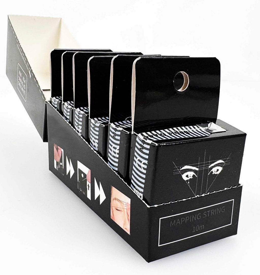 Black Pre-Inked Eyebrow Marker - 6 Pack for Microblading Mapping String