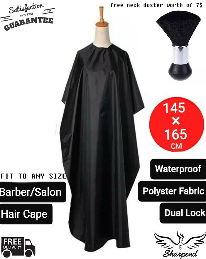 Hair Cutting Cape with Brush - Salon Barber Hairdressing Gown Apron