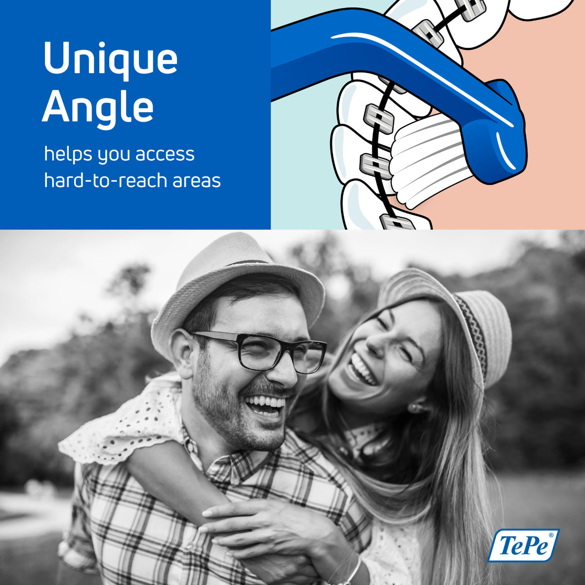 Universal Angled Toothbrush for Braces Retainers Implants - TePe